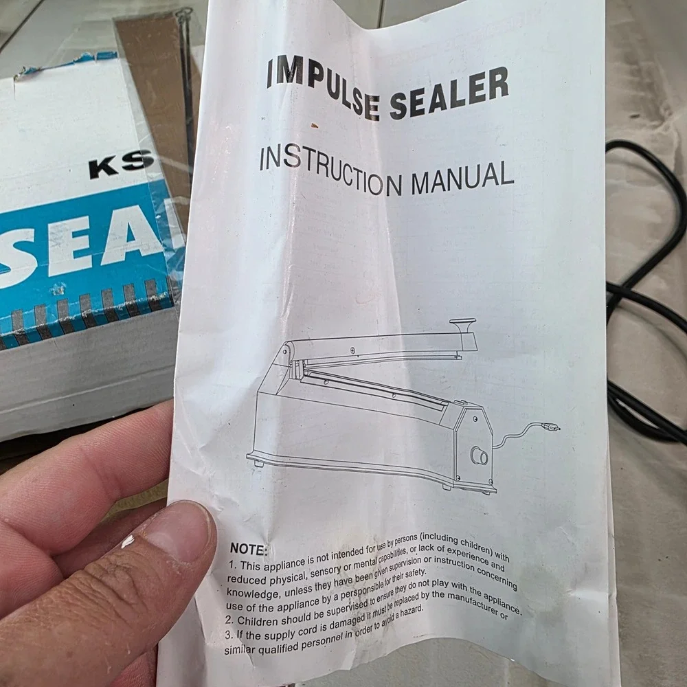 KS-200 Impulse Sealer 8 Inch Manual Heat Sealing Machine 110V 300W Blue T1